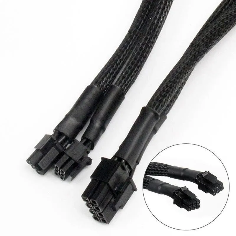 Dual Mini 6 Pin to 8 Pin PCI-E Video Card Power Cable Y Splitter 18AWG Mac Pro view 9