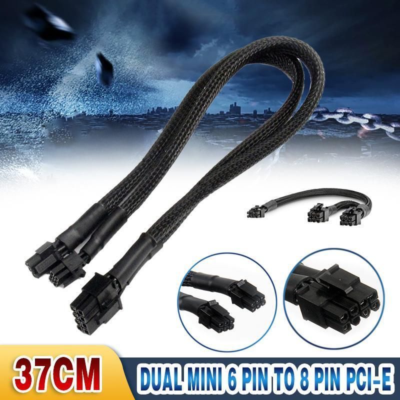 Dual Mini 6 Pin to 8 Pin PCI-E Video Card Power Cable Y Splitter 18AWG Mac Pro view 12