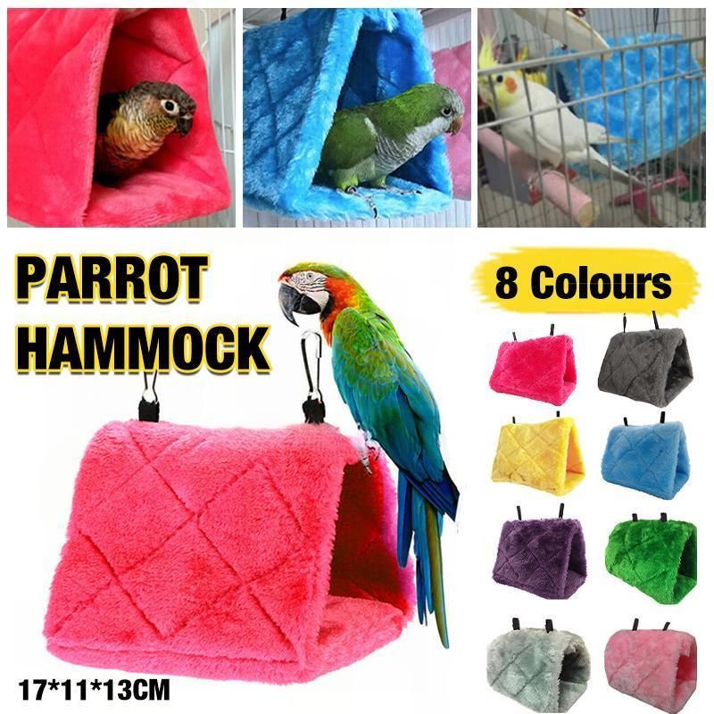 Pet Bird Parrot Parakeet Budgie Warm Hammock Cage Hut Tent Bed Hanging Cave - Pink view 13