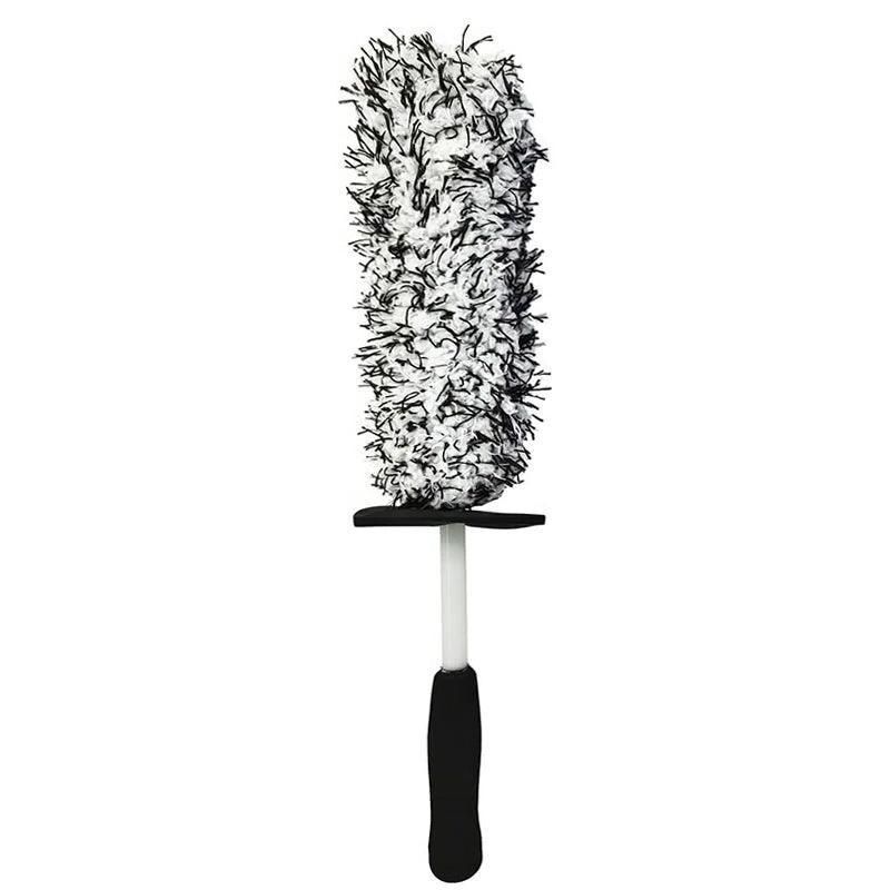 Car Wheel Cleaning Brush Tool Alloy Soft Bristle - Black+White