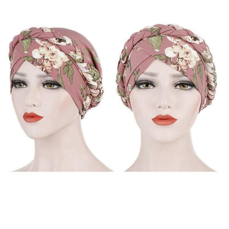 Women Floral Turban Head Wrap Cap Comfortable Chemo Headscarf Headwear - Beige view 8