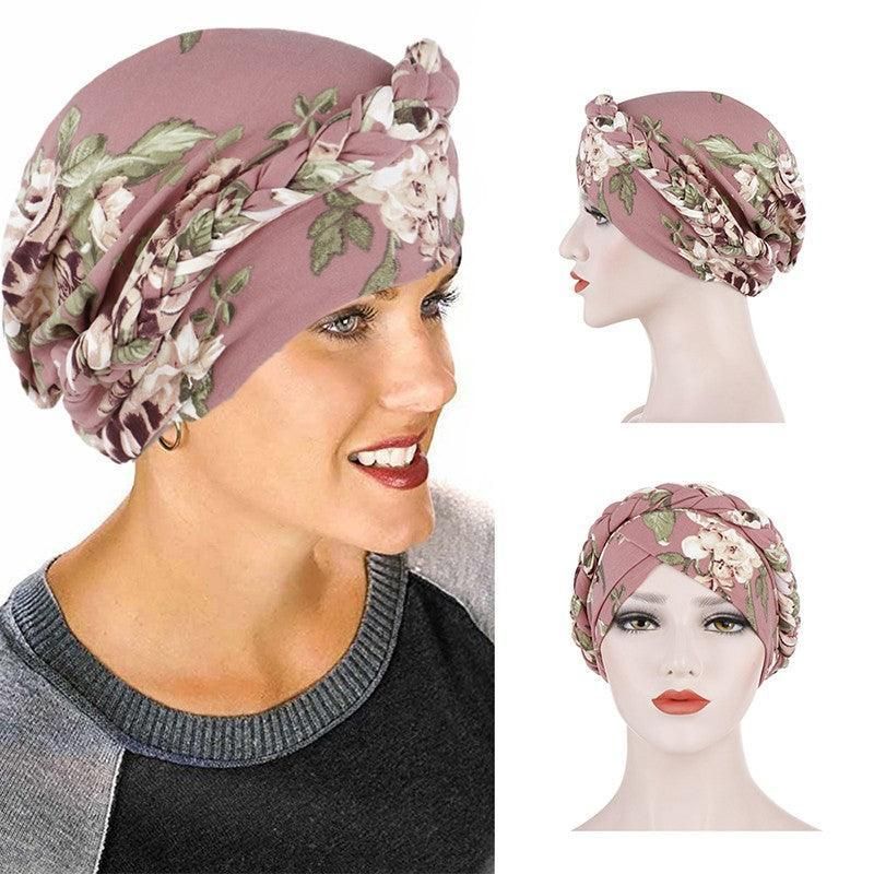 Women Floral Turban Head Wrap Cap Comfortable Chemo Headscarf Headwear - Beige view 11