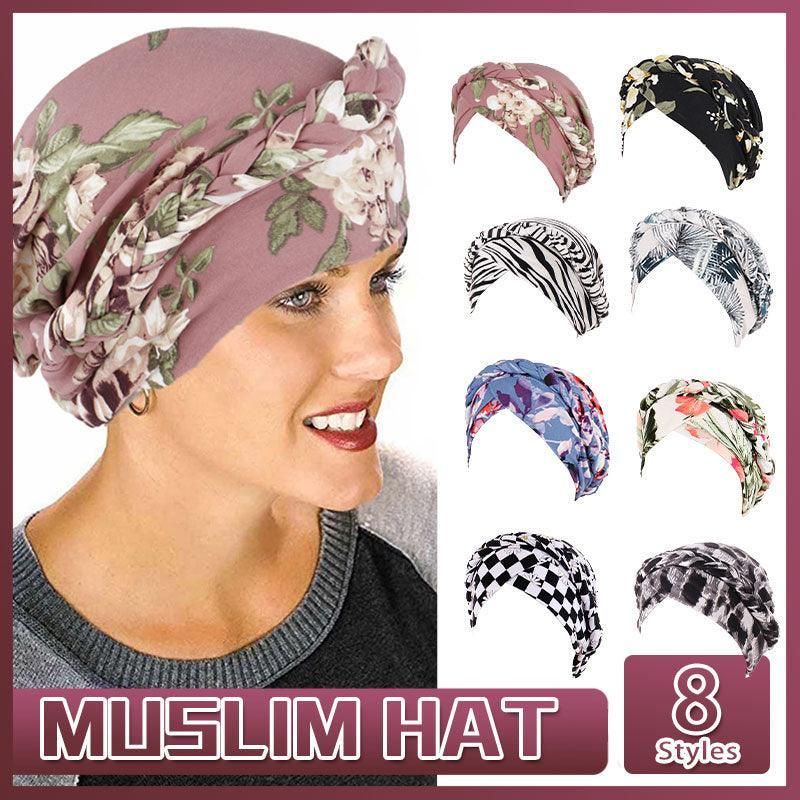 Women Floral Turban Head Wrap Cap Comfortable Chemo Headscarf Headwear - Blue view 13