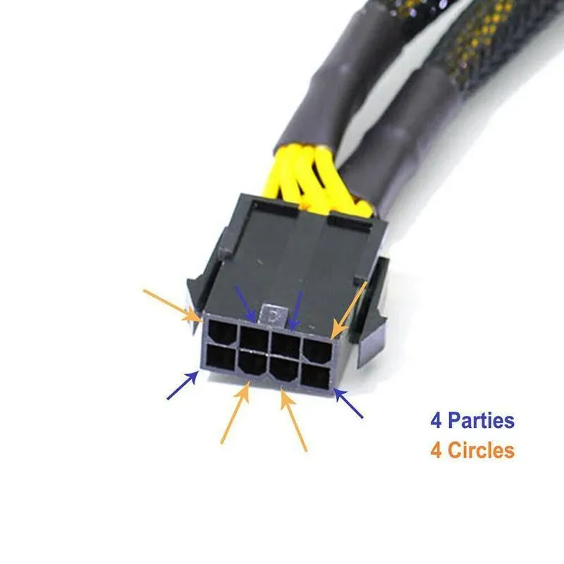 8Pin ATX 12v CPU EPS Power Extension Splitter Cable Adapter Motherboard copper view 4