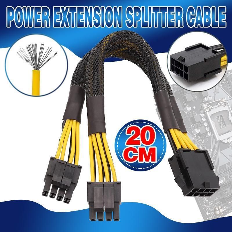 8Pin ATX 12v CPU EPS Power Extension Splitter Cable Adapter Motherboard copper view 12