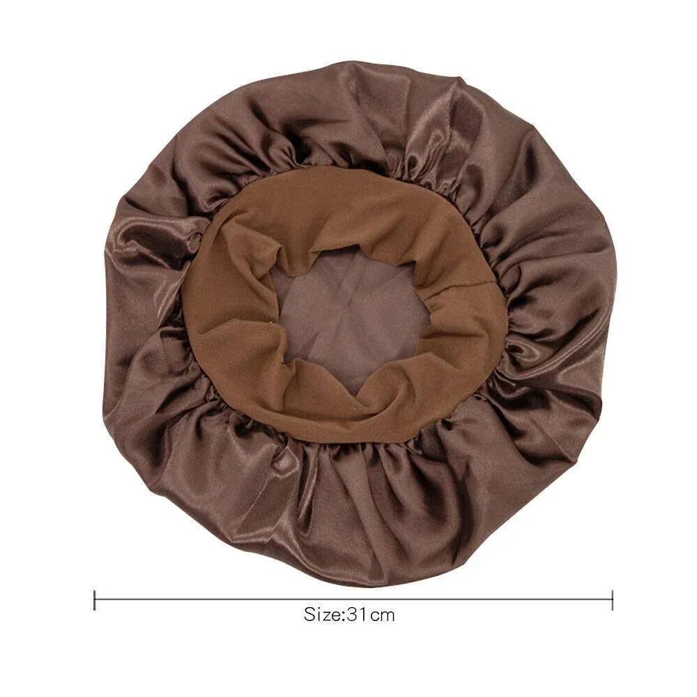 Sleeping Bonnet Hair Wrap Silk Satin Cap Women Elastic Night Soft Hat Headwear view 4