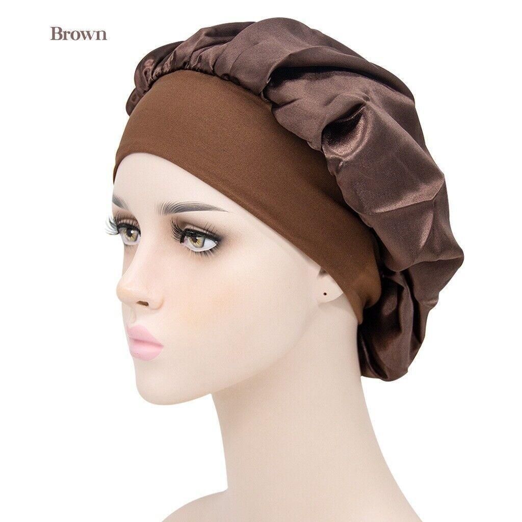 Sleeping Bonnet Hair Wrap Silk Satin Cap Women Elastic Night Soft Hat Headwear view 13