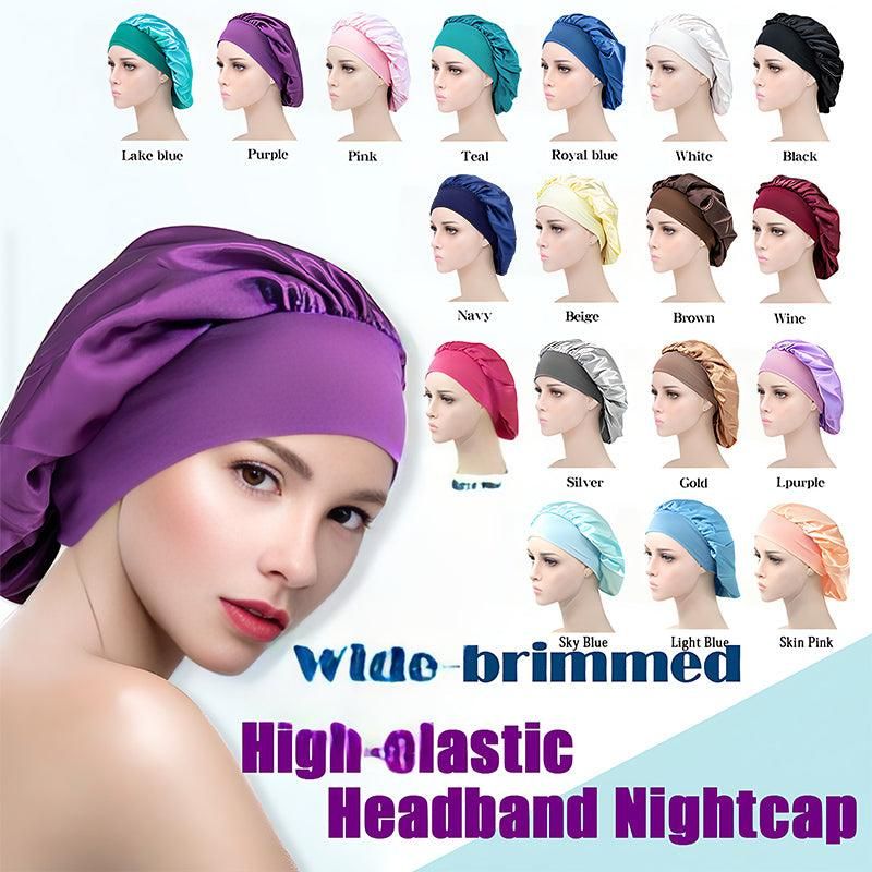 Sleeping Bonnet Hair Wrap Silk Satin Cap Women Elastic Night Soft Hat Headwear view 2