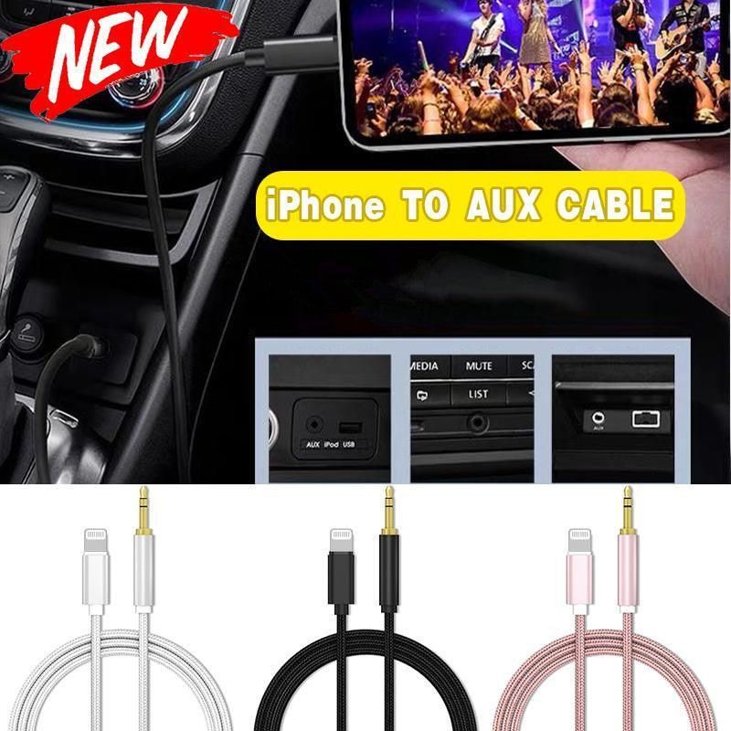 Lightning to 3.5mm Aux Audio Cable Adapter for Car Speaker Headphone Sound view 2