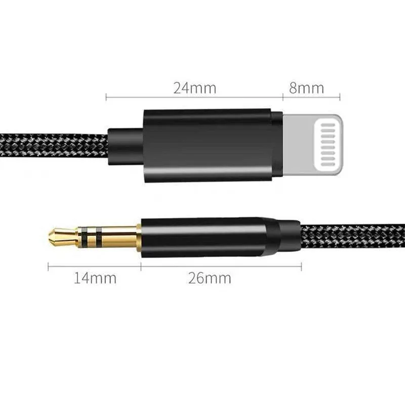Lightning to 3.5mm Aux Audio Cable Adapter for Car Speaker Headphone Sound view 3