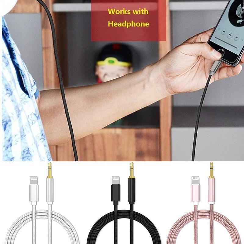 Lightning to 3.5mm Aux Audio Cable Adapter for Car Speaker Headphone Sound view 8