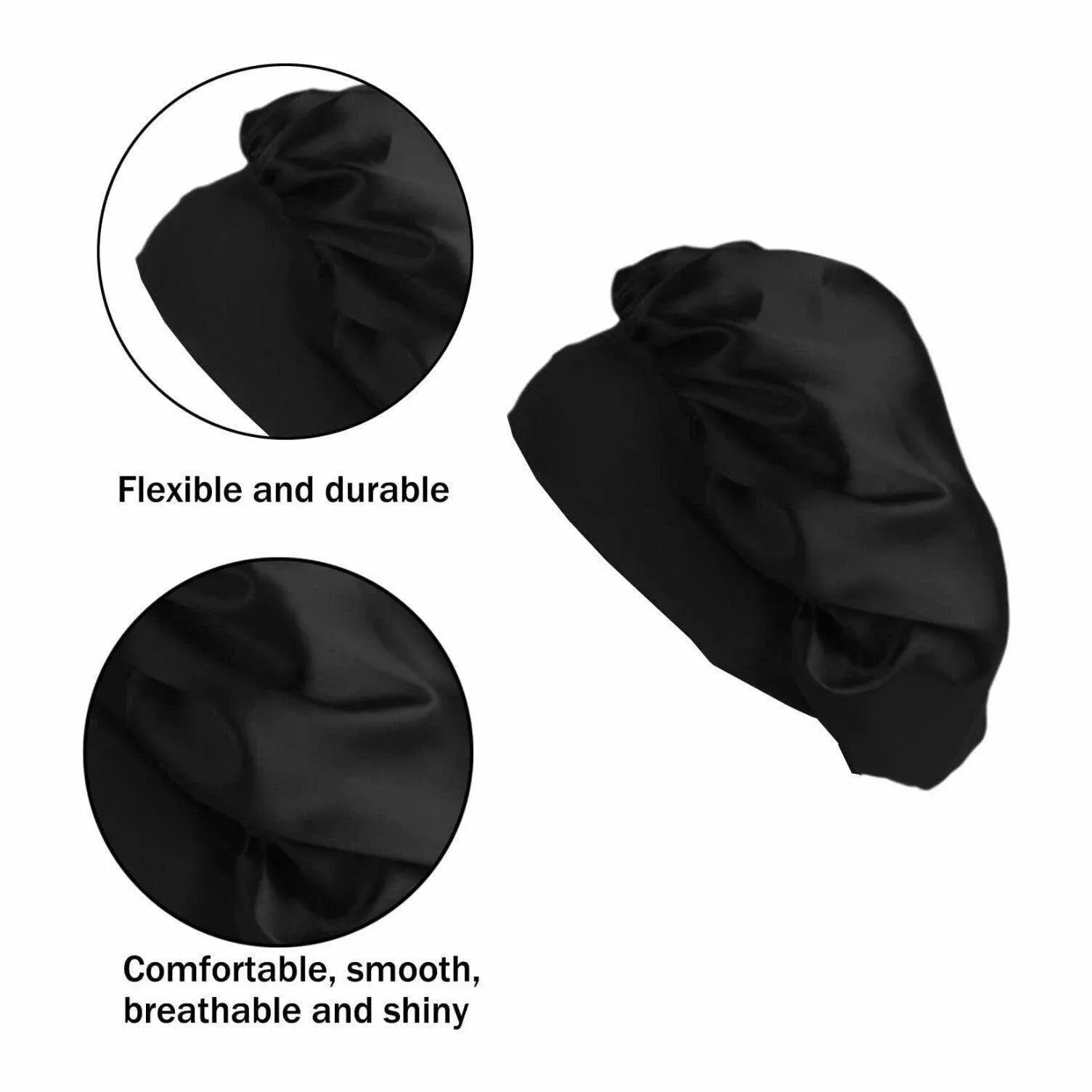 Sleeping Bonnet Hair Wrap Silk Satin Cap Women Elastic Night Soft Hat Headwear view 8