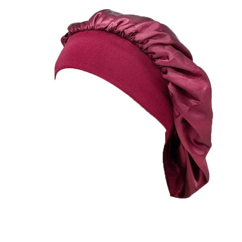 Sleeping Bonnet Hair Wrap Silk Satin Cap Women Elastic Night Soft Hat Headwear — image 1