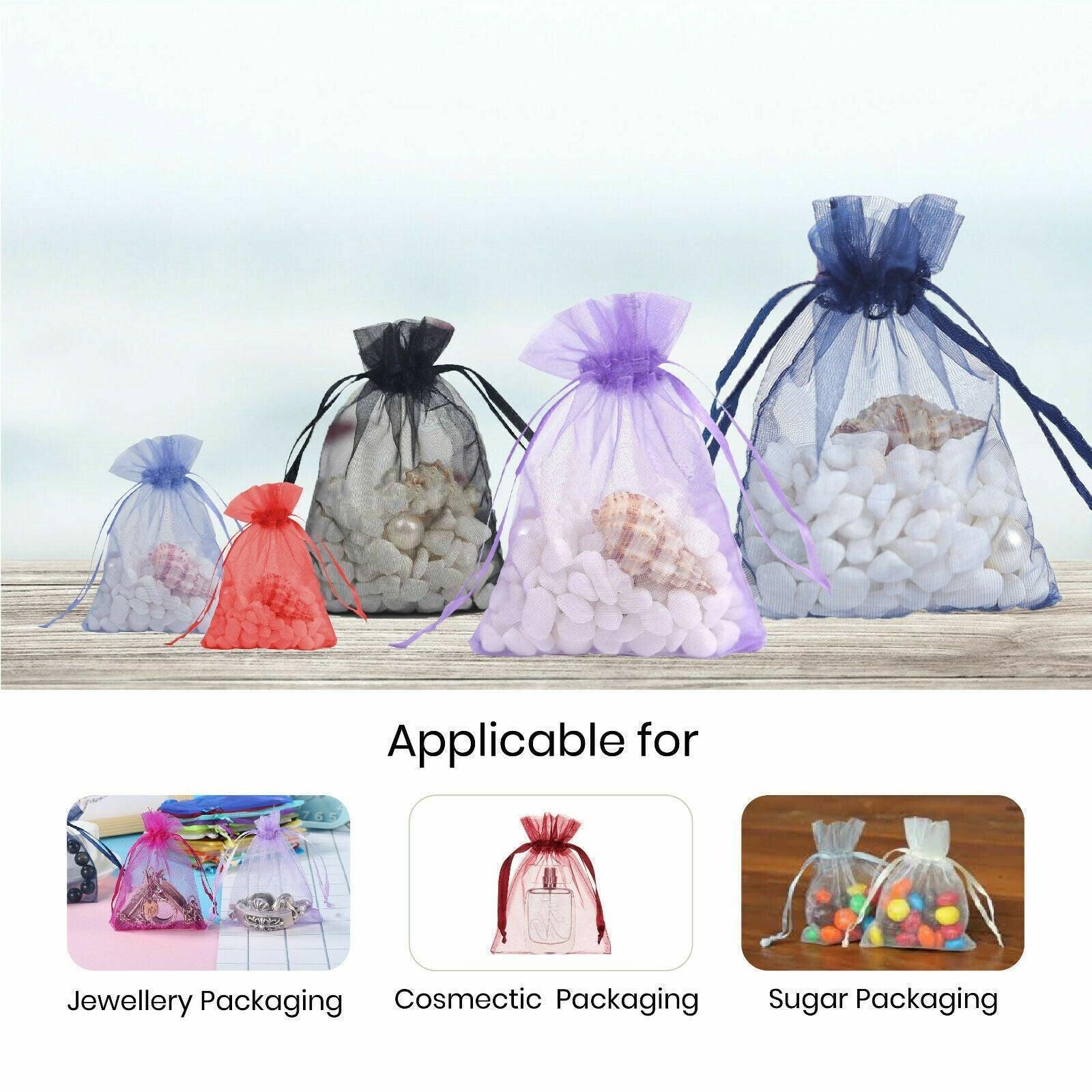 50 pcs Organza Bag Sheer Bags Jewellery Wedding Candy Packaging Sheer Bags 7*9 view 6