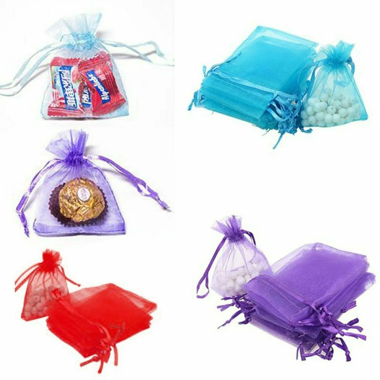 50 pcs Organza Bag Sheer Bags Jewellery Wedding Candy Packaging Sheer Bags 7*9 view 10