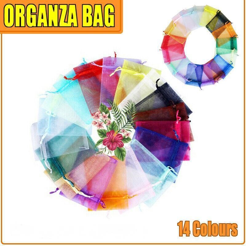 50PCS Organza Bag Sheer Bags Jewellery Wedding Candy Packaging Sheer Bags 9*12 view 2