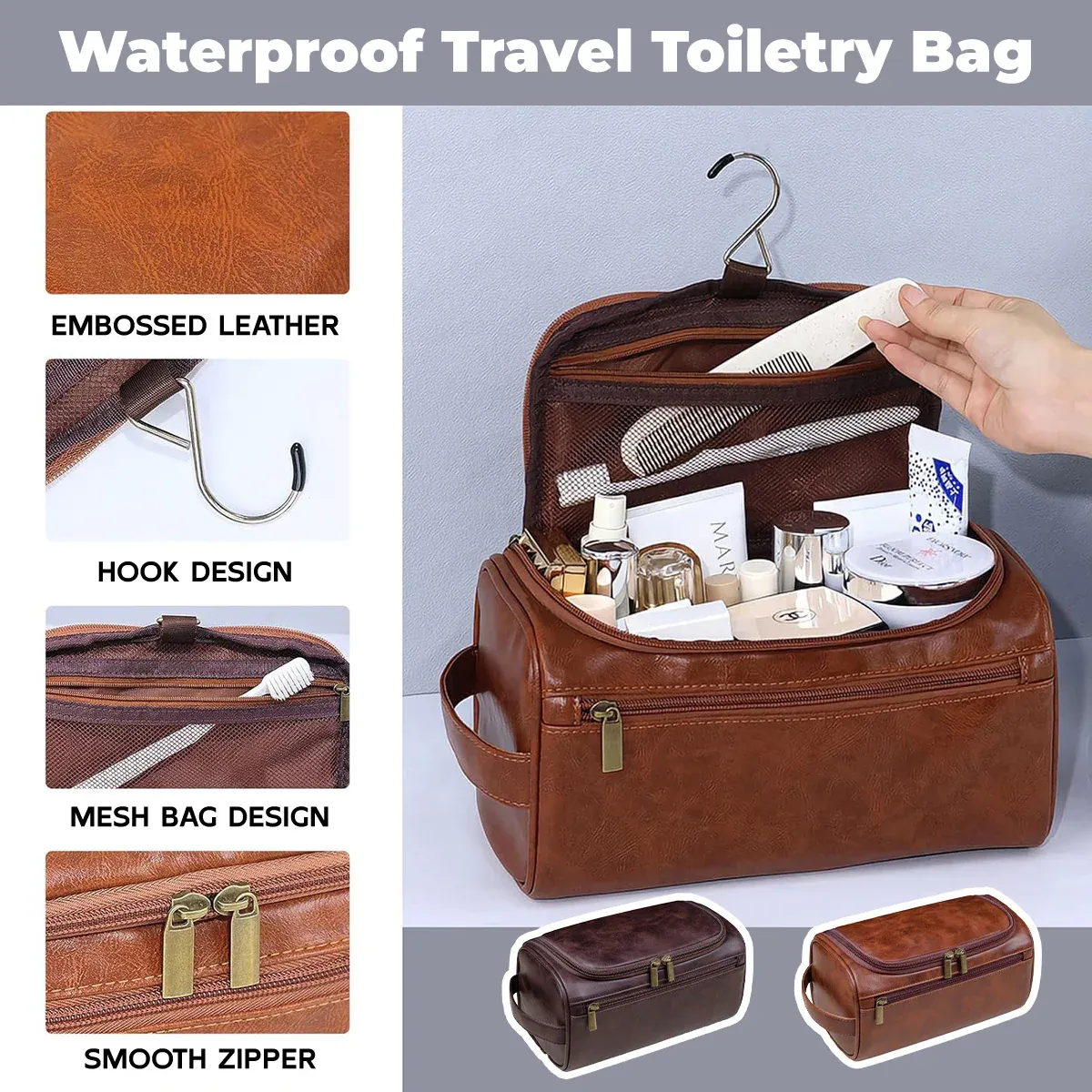 Large Capacity Waterproof Travel Toiletry Bag Cosmetic Organizer view 2
