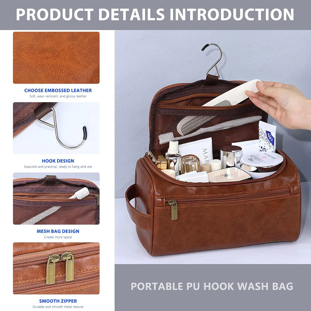 Large Capacity Waterproof Travel Toiletry Bag Cosmetic Organizer view 11