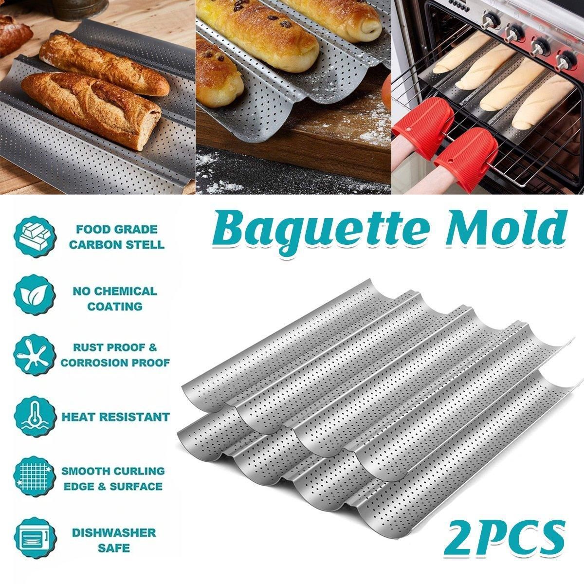 Non-stick French Baguette Pan Bread Baking Mould Loaves Mold Cooking Steel Tray