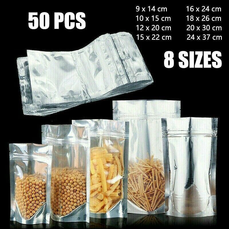 Clear Aluminum Foil Mylar Stand Up Retail Bags Zip Lock Pouches Pouch view 2