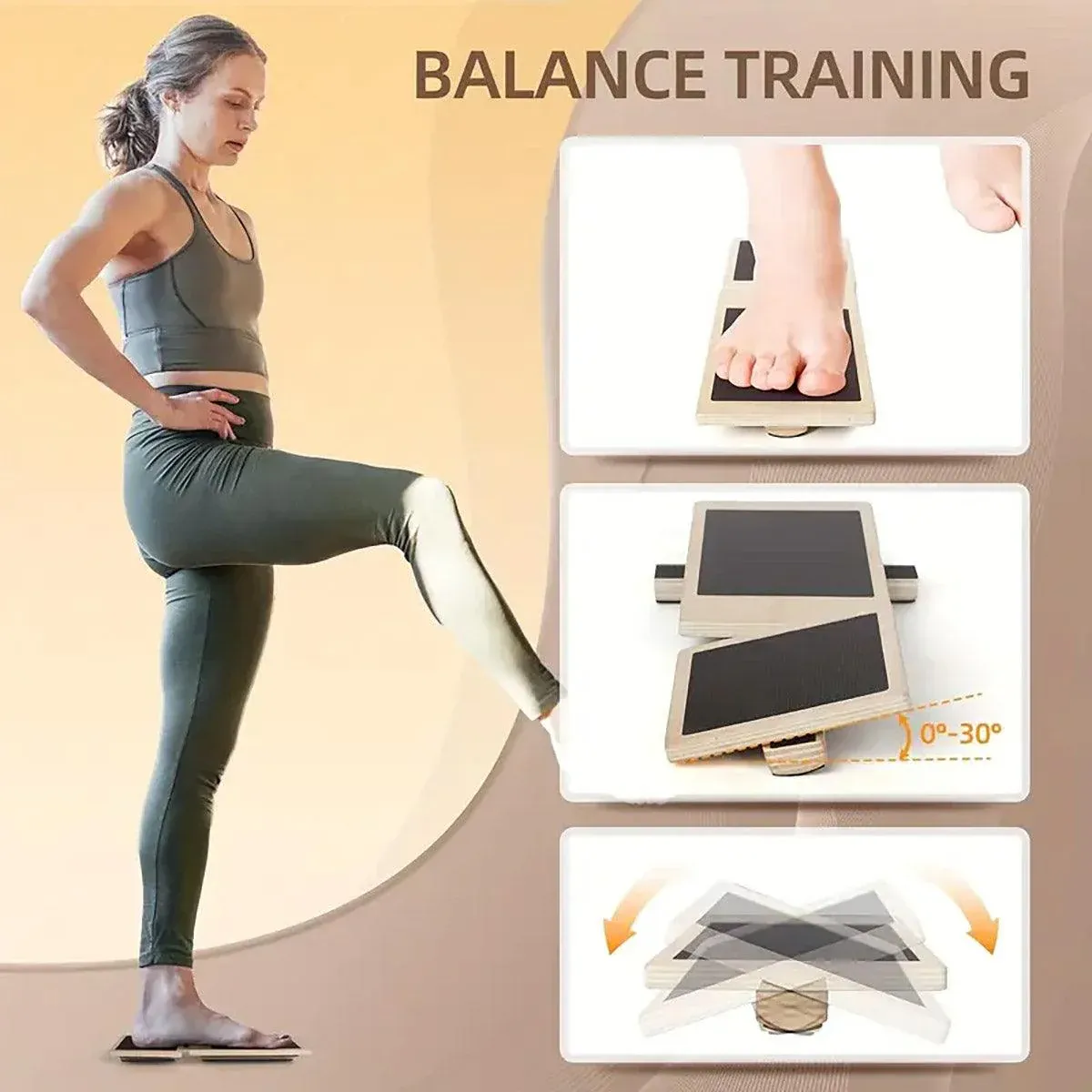 Wooden Yoga Foot Stretching Balance Board Training New Ballet Single Leg Balance view 7