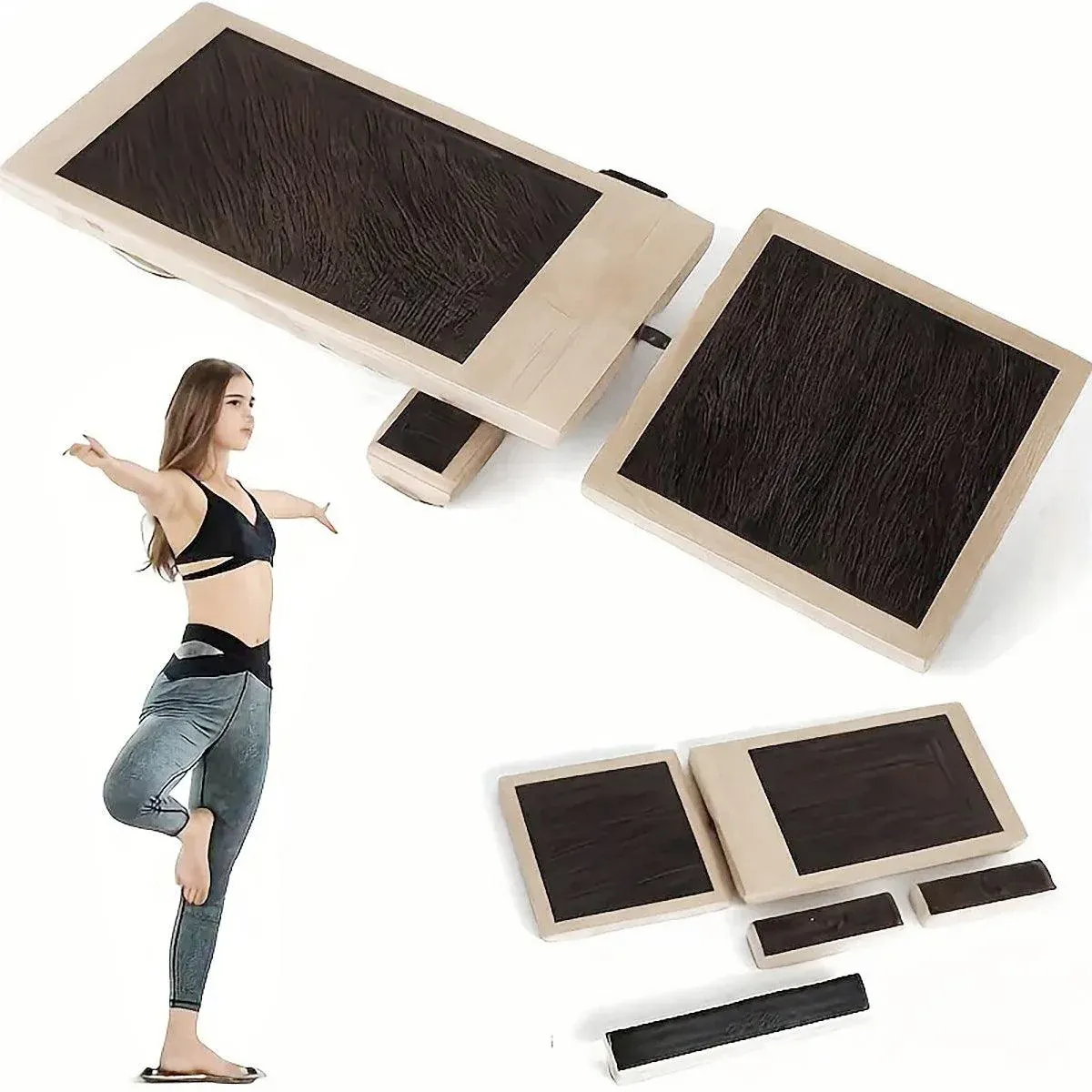 Wooden Yoga Foot Stretching Balance Board Training New Ballet Single Leg Balance view 11