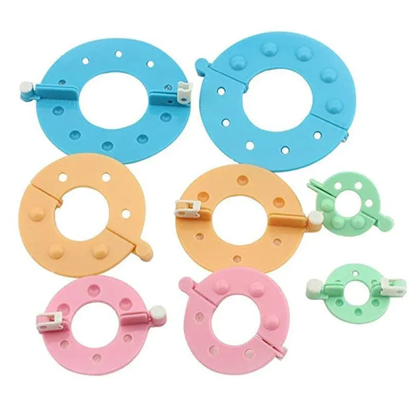 8Pcs Pompom Maker Kit 3.5/5.5/7/9Cm 4 Sizes Knitting L-Oom Diy Pom Pom Maker view 2