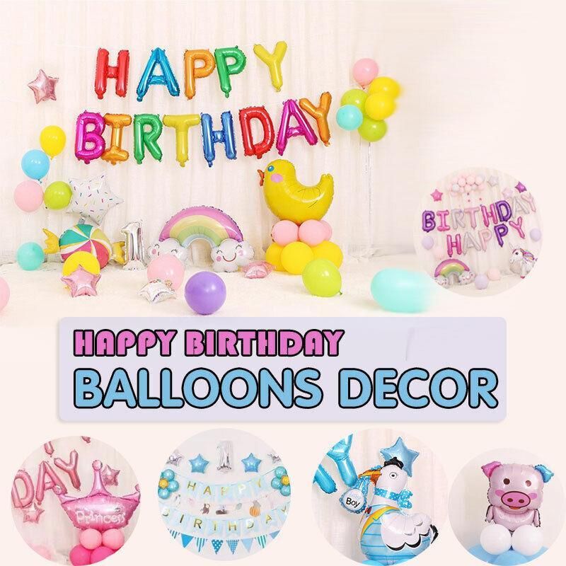 45-50 Pcs Happy Birthday 3D Unicorn Decoration Balloons Diy Decor Party Set - 02 view 2