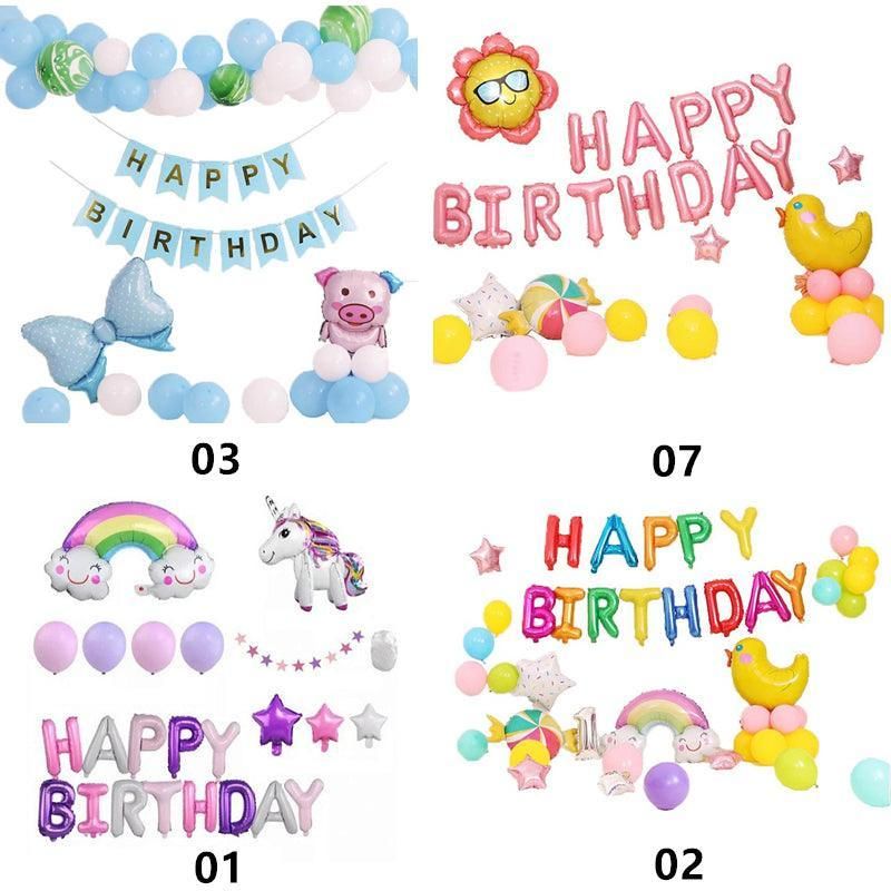 45-50 Pcs Happy Birthday 3D Unicorn Decoration Balloons Diy Decor Party Set - 04 view 10