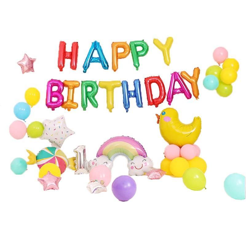 45-50 Pcs Happy Birthday 3D Unicorn Decoration Balloons Diy Decor Party Set - 07 view 3