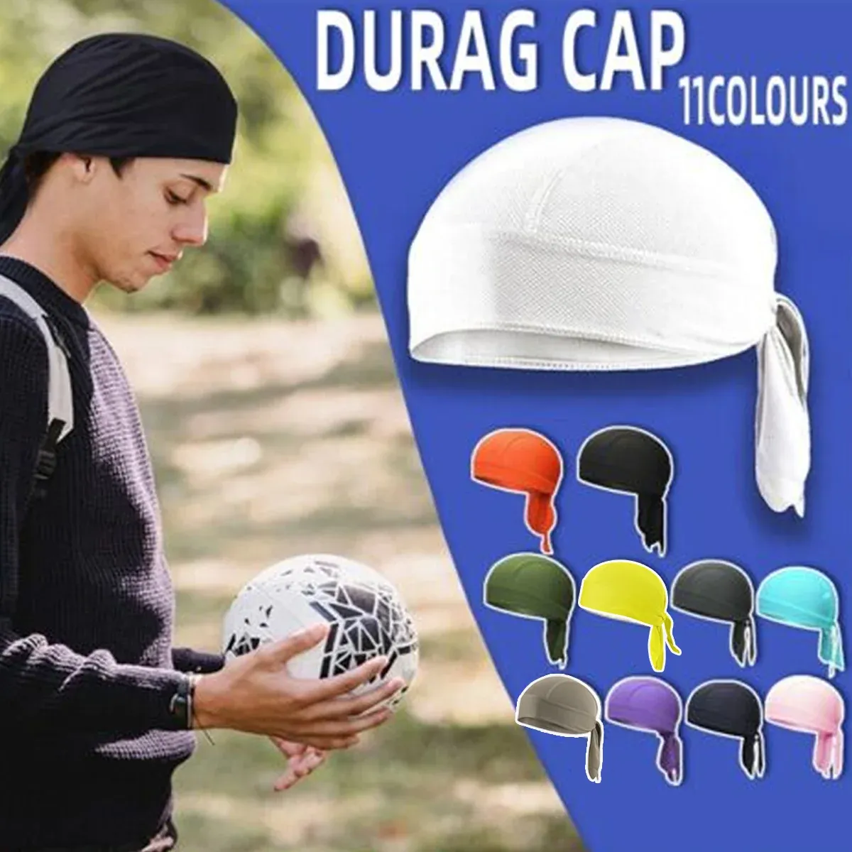Durag Bandanna Cap Cycling Head Wraps Skull Cap Scarves Caps Motorcycle Sports view 2