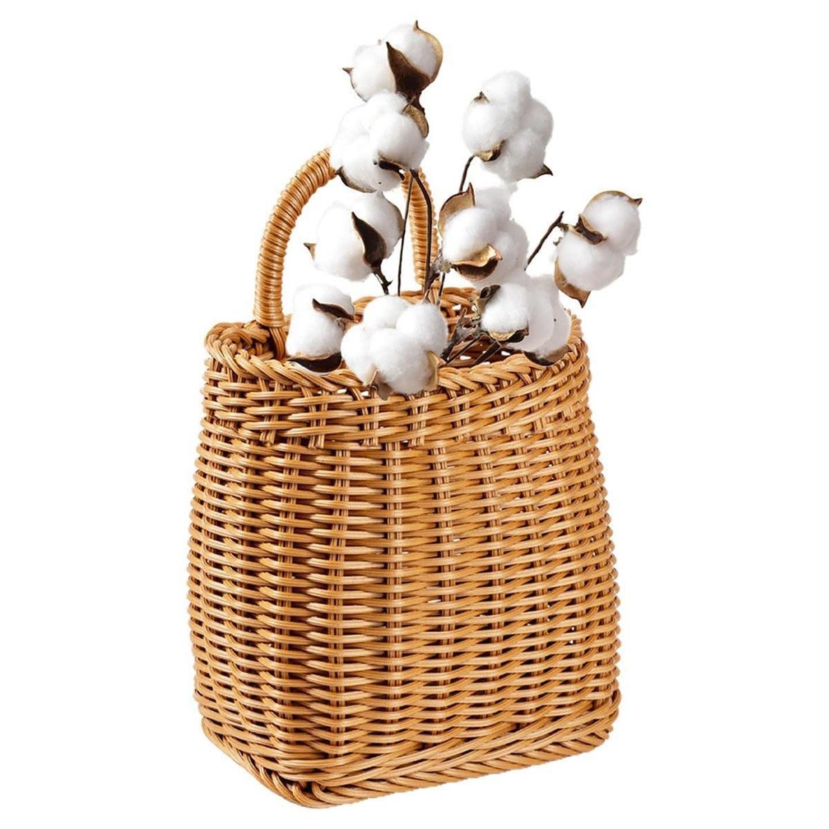 Vintage Wall Hanging Basket Kitchen Storage Basket Small Flower Basket view 12