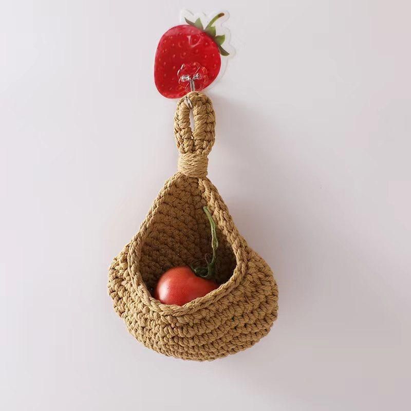 Hanging Wall Organizer Vegetable Fruit Basket Kitchen Storage Pouch Bag Diy view 5