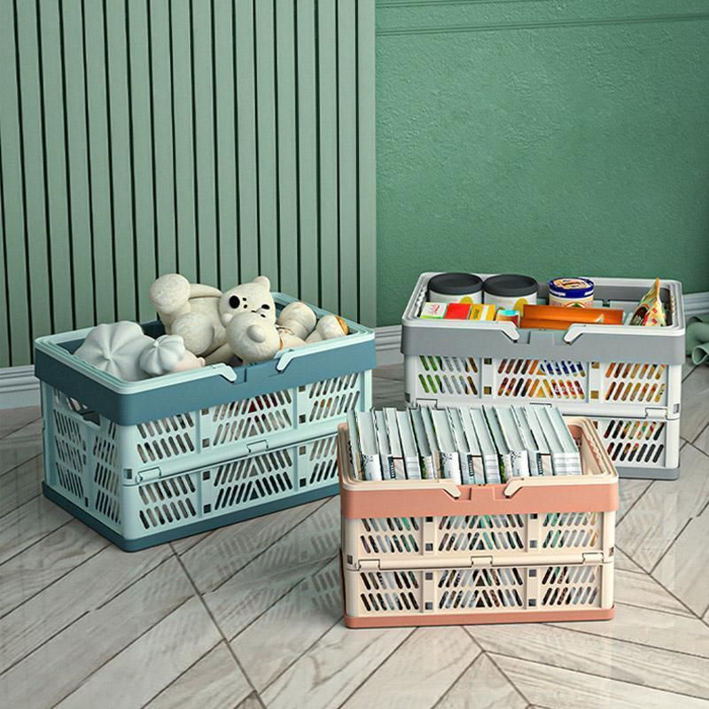 Foldable Portable Picnic Basket Lightweight Storage Basket for Outdoor Use - Pink view 7