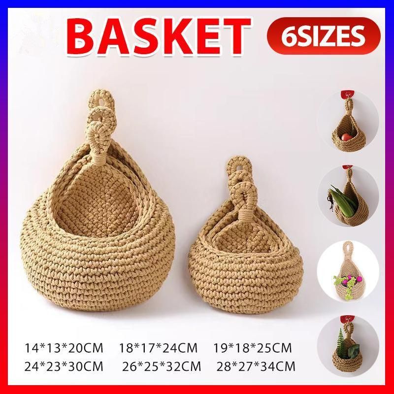 Hanging Wall Organizer Vegetable Fruit Basket Kitchen Storage Pouch Bag Diy view 2