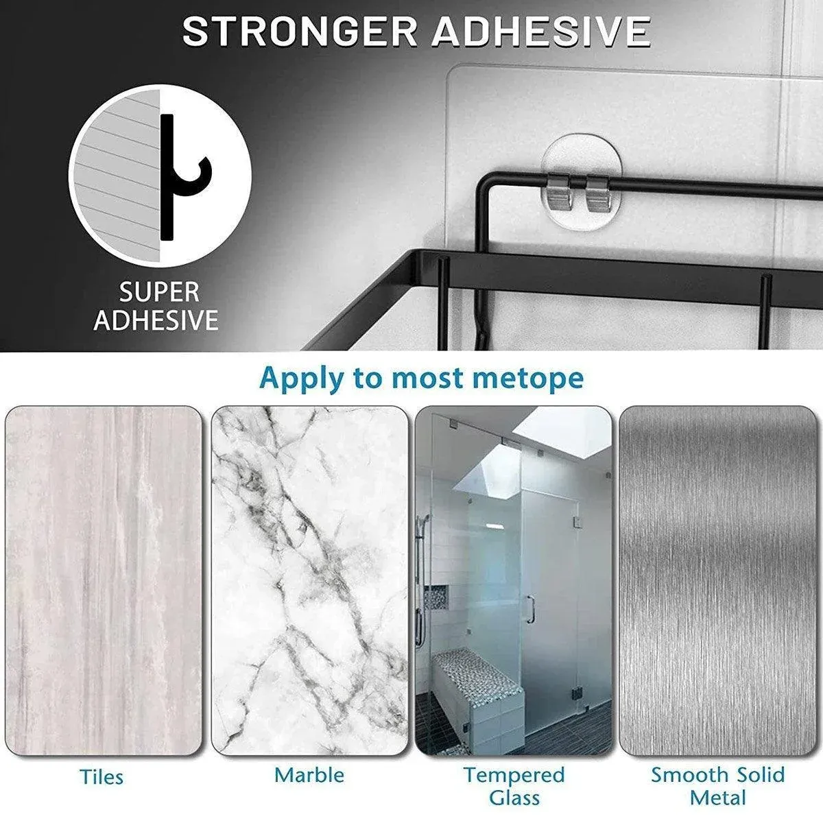 Perforation Free Bathroom Shelf Space Saving Storage Rack Organizer for Home Use view 7