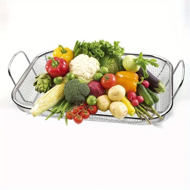 Stainless Steel Square Barbecue Basket Multifunctional Tray Grilling Vegetables view 12