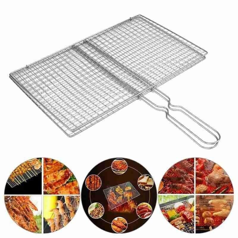 Bbq Fish Grilling Basket Grill Camping Net Meat Vegetable Cooking Kitchen Tool view 6