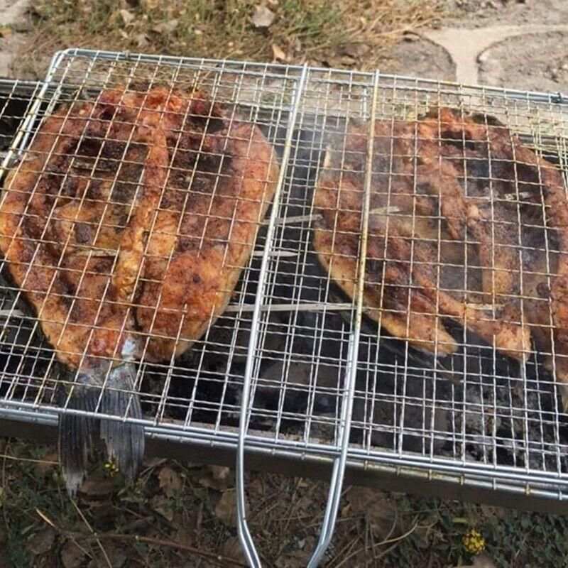 Bbq Fish Grilling Basket Grill Camping Net Meat Vegetable Cooking Kitchen Tool view 9