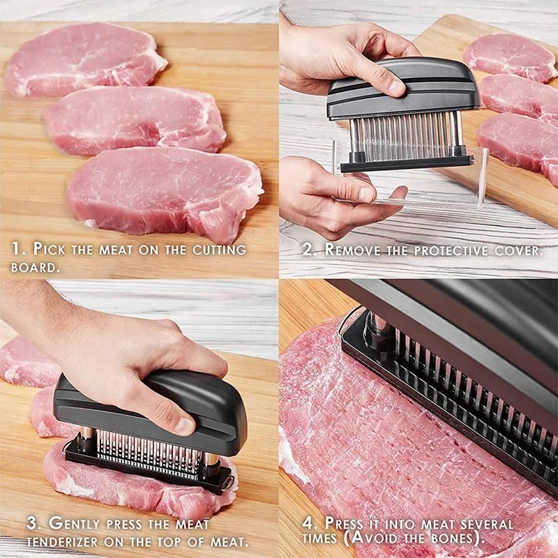 48-Blade Stainless Steel Meat Tenderizer Tool for Steak Pork Chicken Lamb view 4
