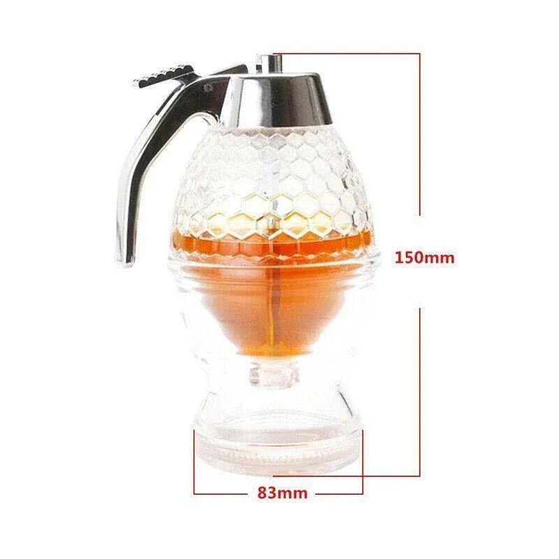 Honey Syrup Dispenser with Stand Bottom Flow Trigger Jar for Kitchen Use view 3