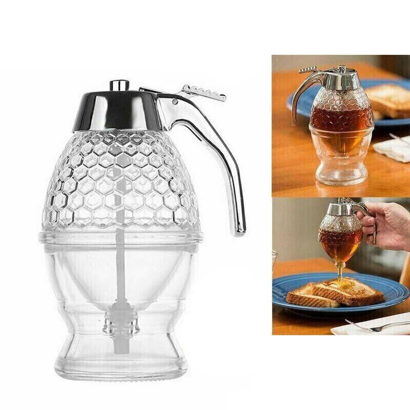 Honey Syrup Dispenser with Stand Bottom Flow Trigger Jar for Kitchen Use view 6