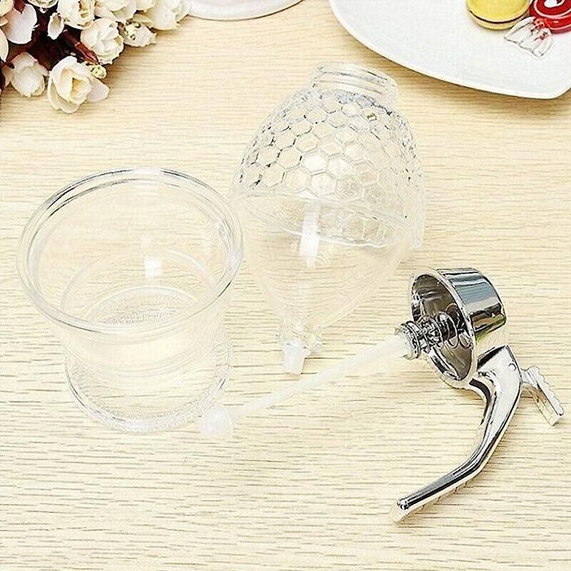 Honey Syrup Dispenser with Stand Bottom Flow Trigger Jar for Kitchen Use view 7