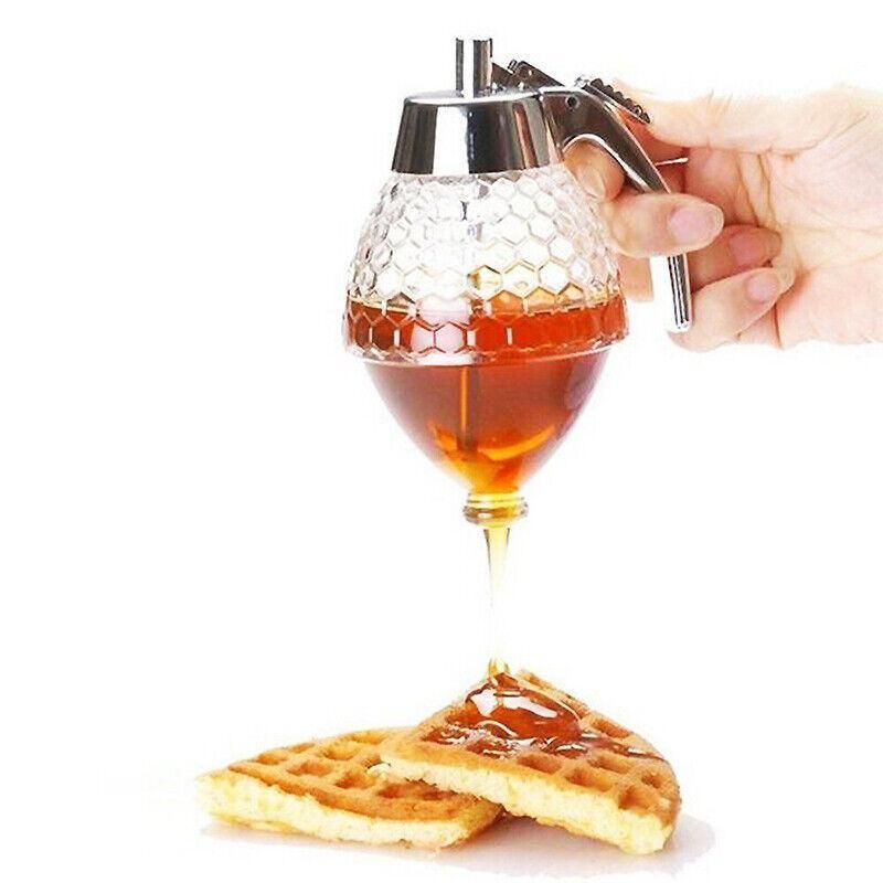 Honey Syrup Dispenser with Stand Bottom Flow Trigger Jar for Kitchen Use view 9