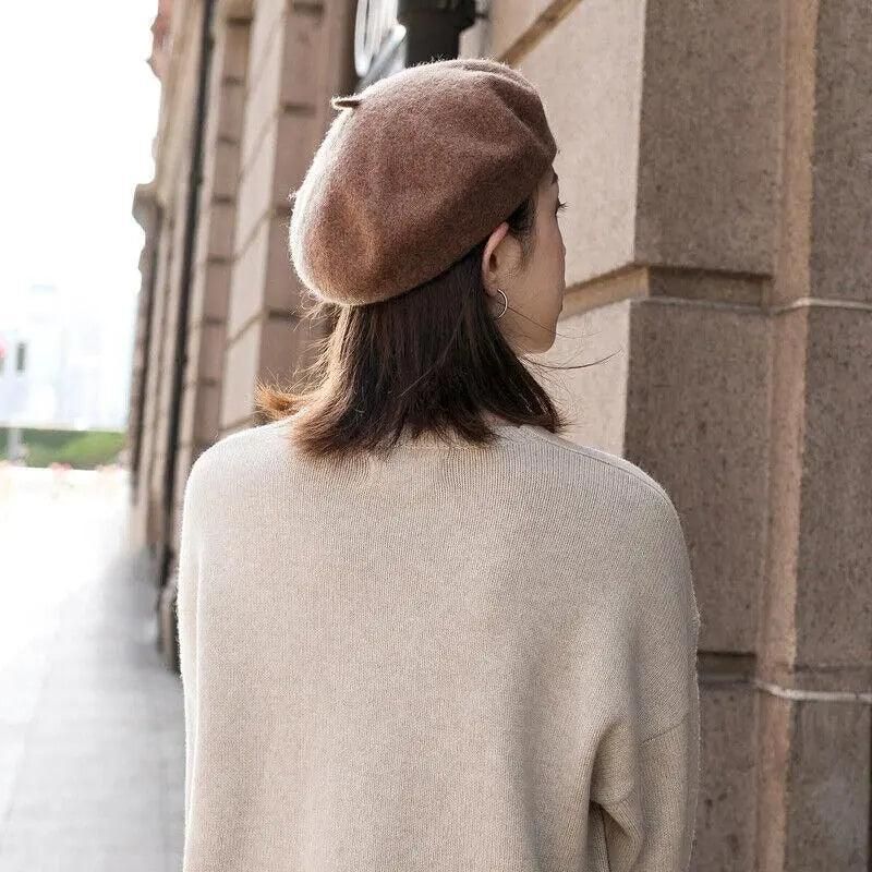 Women Ladies Beanie Wool French Beret Newsboy Hat Cap Winter Warm Hats Girls view 9