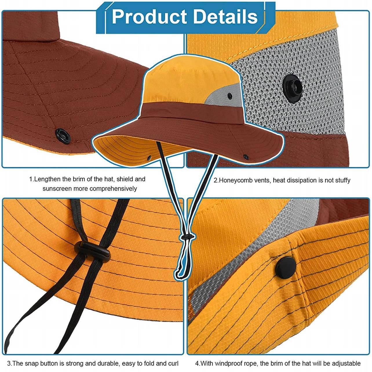Women Wide Brim Ponytail Hat Sun Protect Visor Summer Beach Cap Anti Uv Floppy view 4