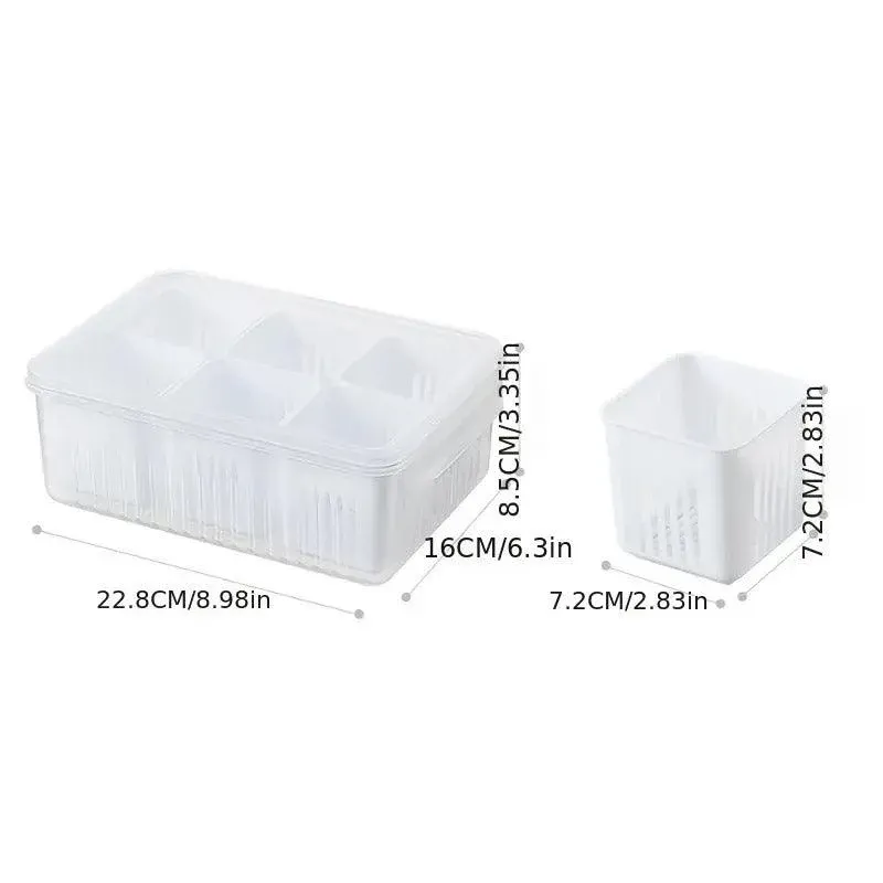 Convenient Crisper Box with Lid Storage Compartment Organizer for Vegetables view 3