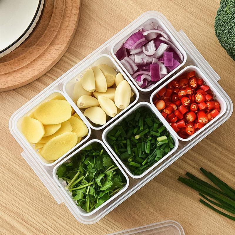 Convenient Crisper Box with Lid Storage Compartment Organizer for Vegetables view 10