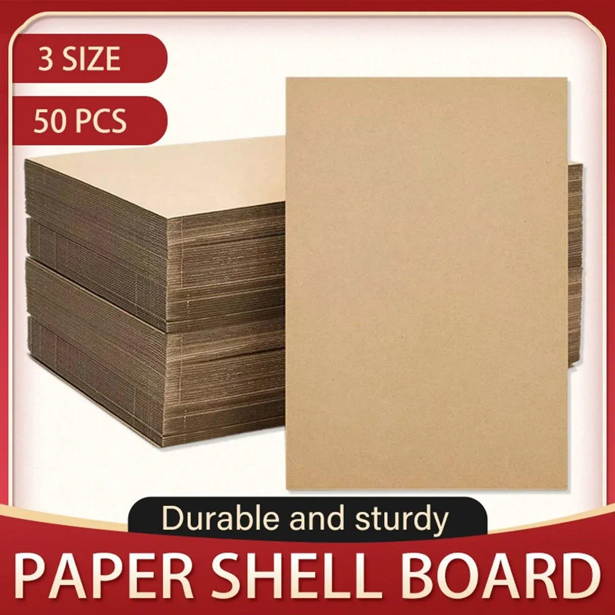 50pcs Corrugated Cardboard Sheets Express Carton Spacer Gasket Packing view 2