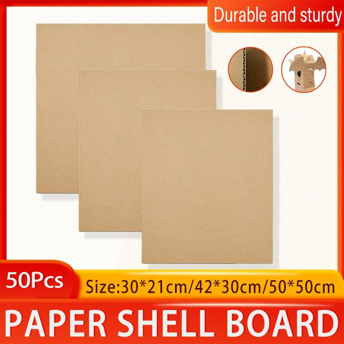 50pcs Corrugated Cardboard Sheets Express Carton Spacer Gasket Packing view 15